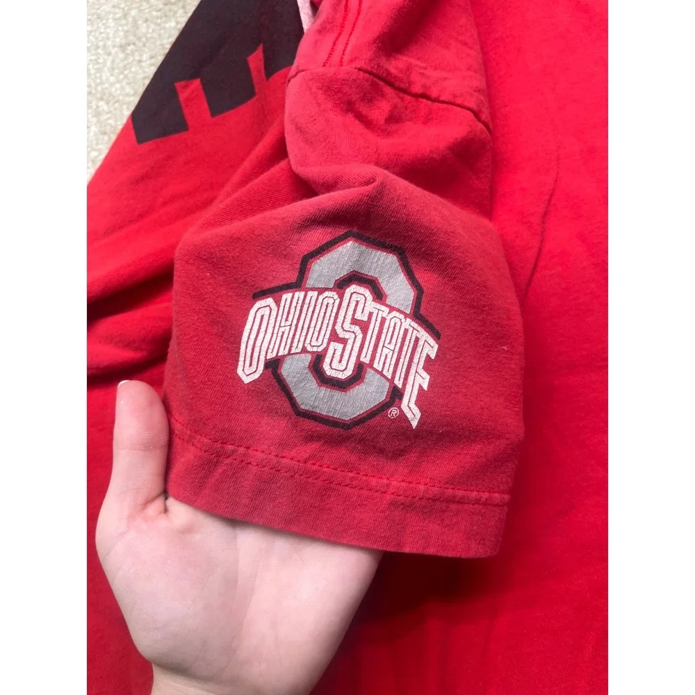 Nike Ohio State Buckeyes Buckeye Pride T-Shirt Mens Medium Red Graphic Tee OSU